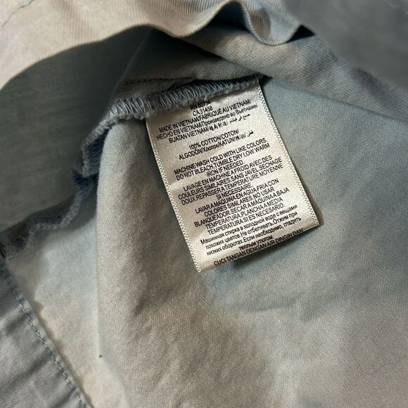 EUC BCBGeneration light denim blue flutter sleeve flowy top, women’s Large - Picture 6 of 6